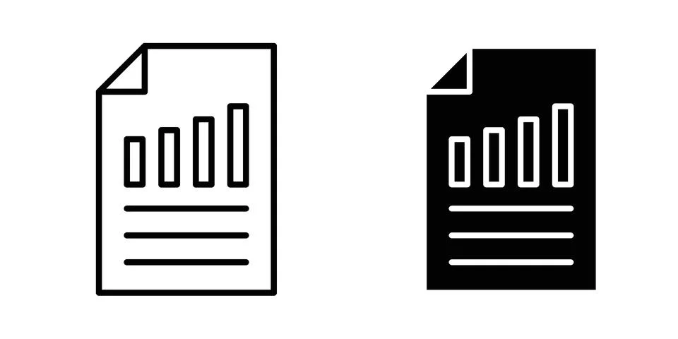 Report icon vector concepts, line and silhouette style Stock Illustration