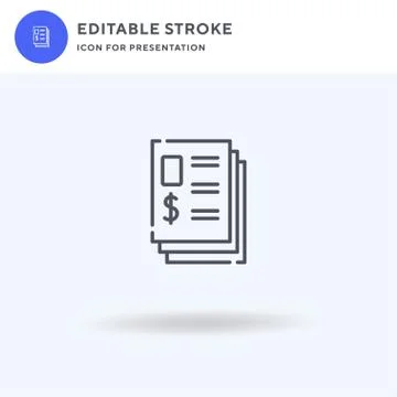 Report icon vector, filled flat sign, solid pictogram isolated on white, logo Illustrazione stock