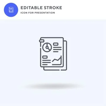 Report icon vector, filled flat sign, solid pictogram isolated on white, logo Illustrazione stock