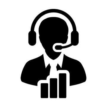 Report icon vector male customer data support person profile avatar with head Illustrazione stock