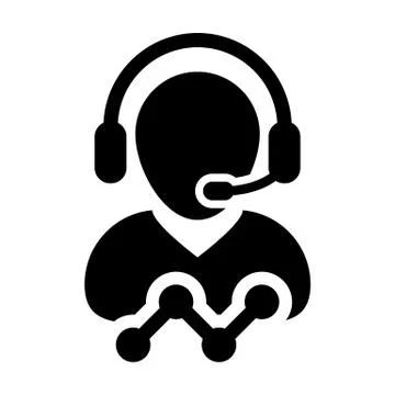 Report icon vector male customer data support person profile avatar headphone Illustrazione stock