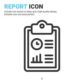 Report icon vector with outline style isolated on white background 스톡 일러스트