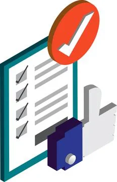 Report illustration in 3D isometric style Illustrazione stock