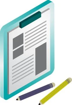 Report illustration in 3D isometric style 스톡 일러스트