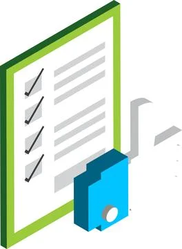 Report illustration in 3D isometric style Stock Illustration