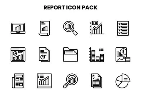 Report Line Design Icons Pack Illustrazione stock