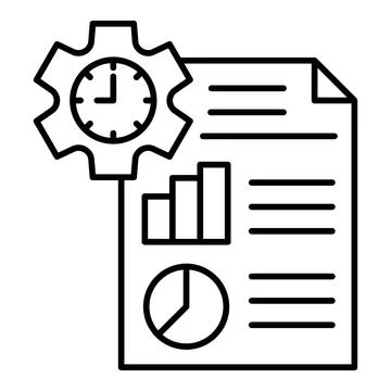 Report Line Icon Stock Illustration