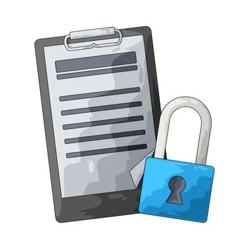 Report lock illustration Stock Illustration