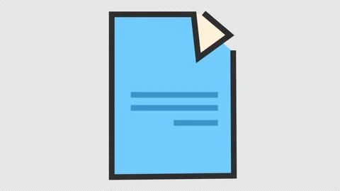 Report page document clip art in cartoon animation. Minimalist paper symbol. Stock Footage 311062604