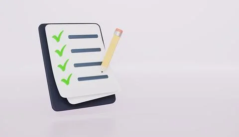 Report paper clipboard, Note paper for checklist notes 3d illustration Illustrazione stock