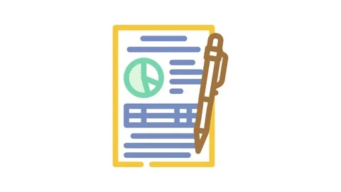 Report paper document color icon animation Stock Footage 327271209
