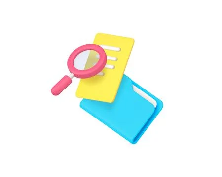 Report paper document file folder research analyzing 3d icon realistic vector Illustrazione stock