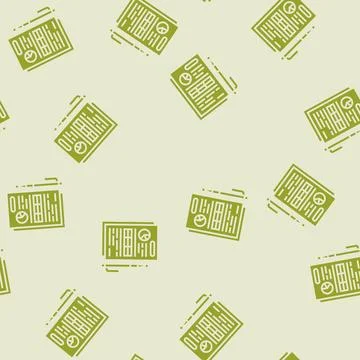 Report paper document glyph seamless pattern Stock Illustration