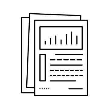 Report paper document line icon vector illustration Illustrazione stock
