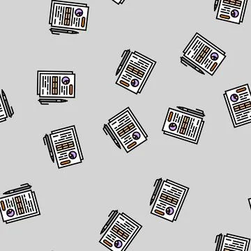 Report paper document vector seamless pattern Stock Illustration