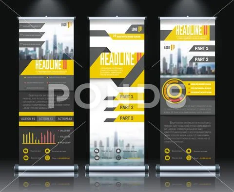 Report Rollup Banners Set Stock Illustration