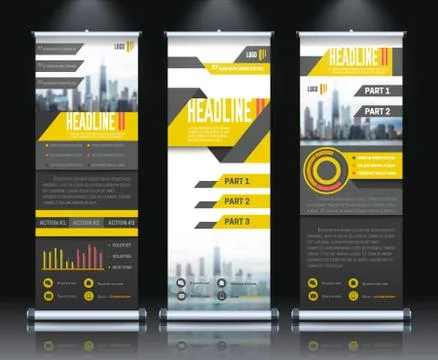 Report Rollup Banners Set Stock Illustration