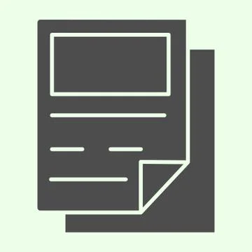 Report solid icon. Business documentation text file glyph style pictogram on Stock Illustration