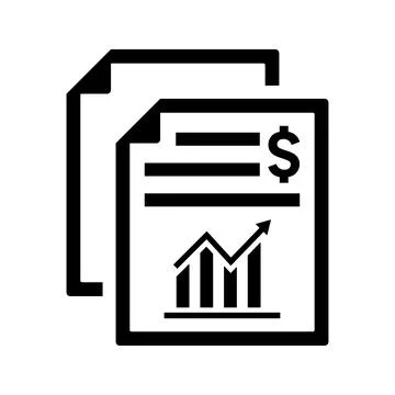 Report, statement, finance icon. Illustrazione stock