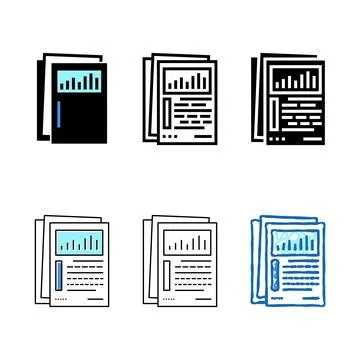 Report stylized paper document color icon vector 库存插图