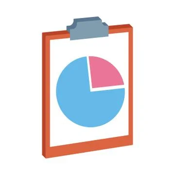 Report table with graphic chart, flat design Stock Illustration