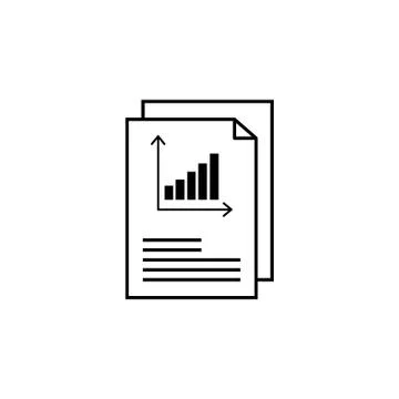Report text file icon. Document with chart symbol. Accounting sign. Stock Illustration