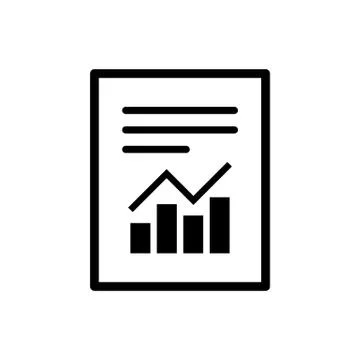 Report text file icon in flat style. Document with chart symbol. Accounting s Stock Illustration