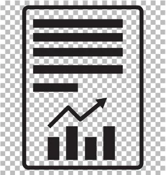 Report text file icon on transparent. flat style. document with chart icon fo Illustrazione stock