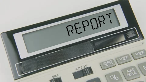 Report Text or Words and Hand Typing Calculator Concept Stock Footage 307051556