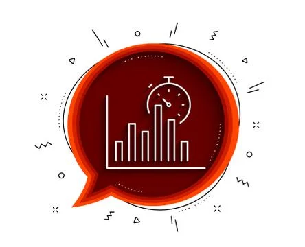 Report timer line icon. Column graph sign. Vector Stock Illustration