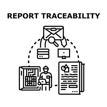 Report traceability system audit and data analysis 스톡 일러스트