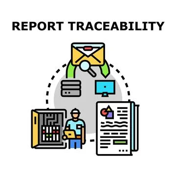 Report traceability system audit and data analysis Stock Illustration