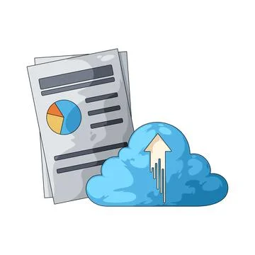 Report upload illustration Stock Illustration