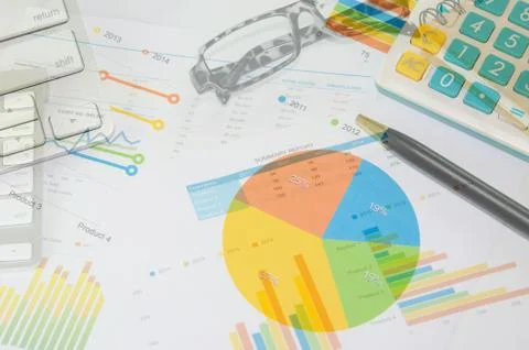 Report on work desk Stock Photos