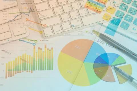 Report on work desk Stock Photos