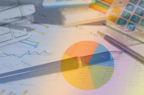 Report on work desk Stock Photos