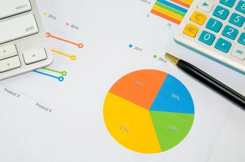 Report on work desk Stock Photos