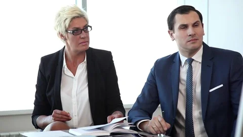 Report From a Young Manager Stock Footage 71094834