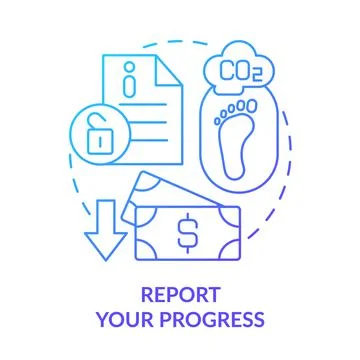Report your progress blue gradient concept icon Stock Illustration