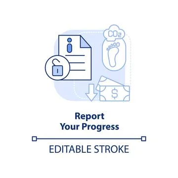 Report your progress blue light concept icon Stock Illustration