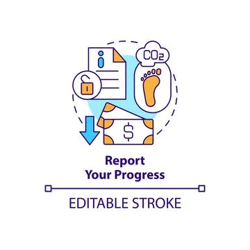 Report your progress concept icon 스톡 일러스트
