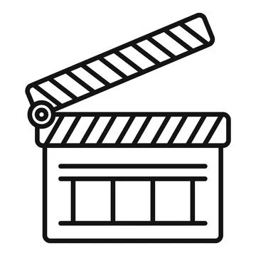 Reportage clapper icon outline vector. Camera tv 스톡 일러스트
