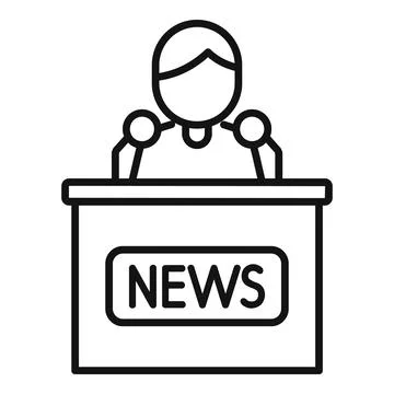 Reportage journalist icon outline vector. Camera press 库存插图