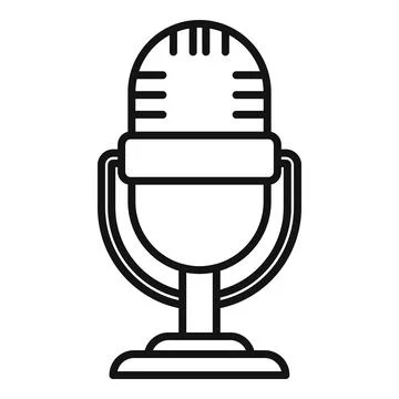 Reportage microphone icon outline vector. Camera press 스톡 일러스트
