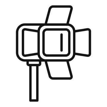 Reportage spotlight icon outline vector. Camera press Stock Illustration