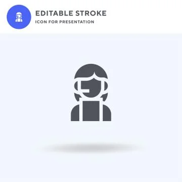 Reporter icon vector, filled flat sign, solid pictogram isolated on white, logo Stock Illustration