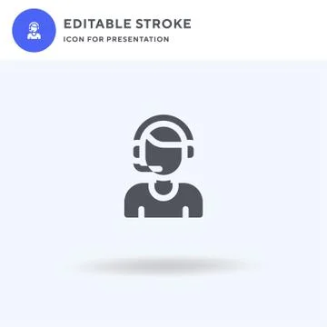 Reporter icon vector, filled flat sign, solid pictogram isolated on white, lo Illustrazione stock