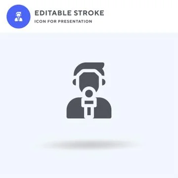 Reporter icon vector, filled flat sign, solid pictogram isolated on white, logo Stockillustratie