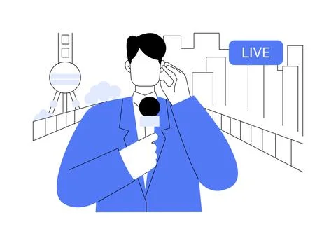 Reporter isolated cartoon vector illustrations. Ilustración de archivo