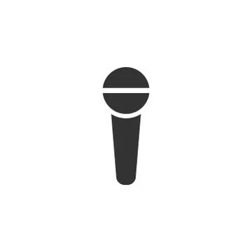 Reporter microphone icon flat Stock Illustration